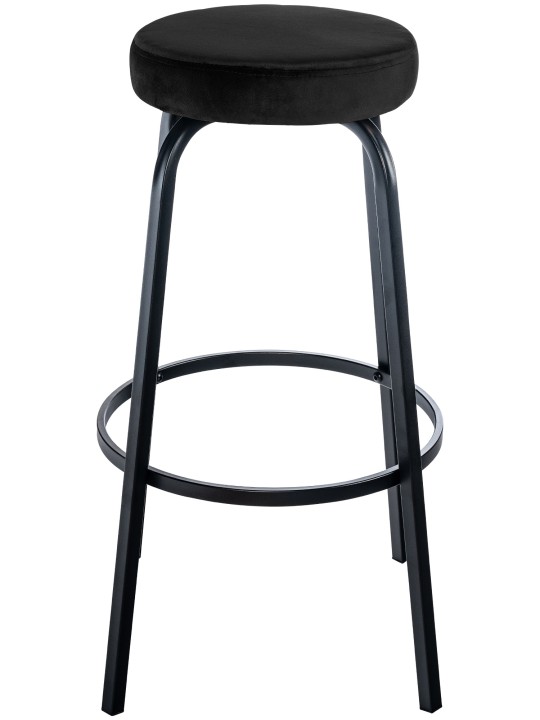 Tabouret de bar Kamari velours, noir