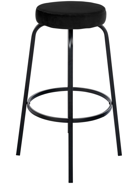Tabouret de bar Kamari velours, noir