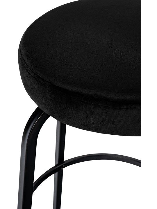 Tabouret de bar Kamari velours, noir