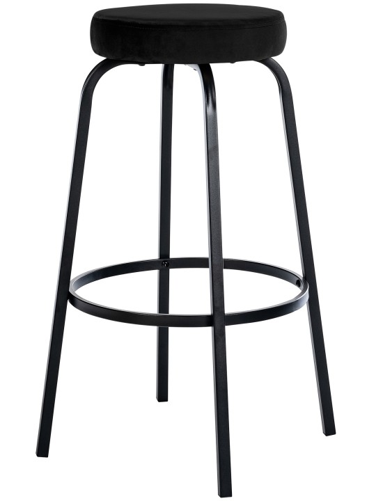 Tabouret de bar Kamari velours, noir