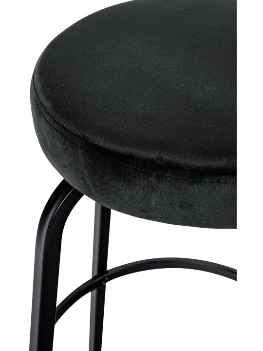 Tabouret de bar Kamari velours, gris foncé