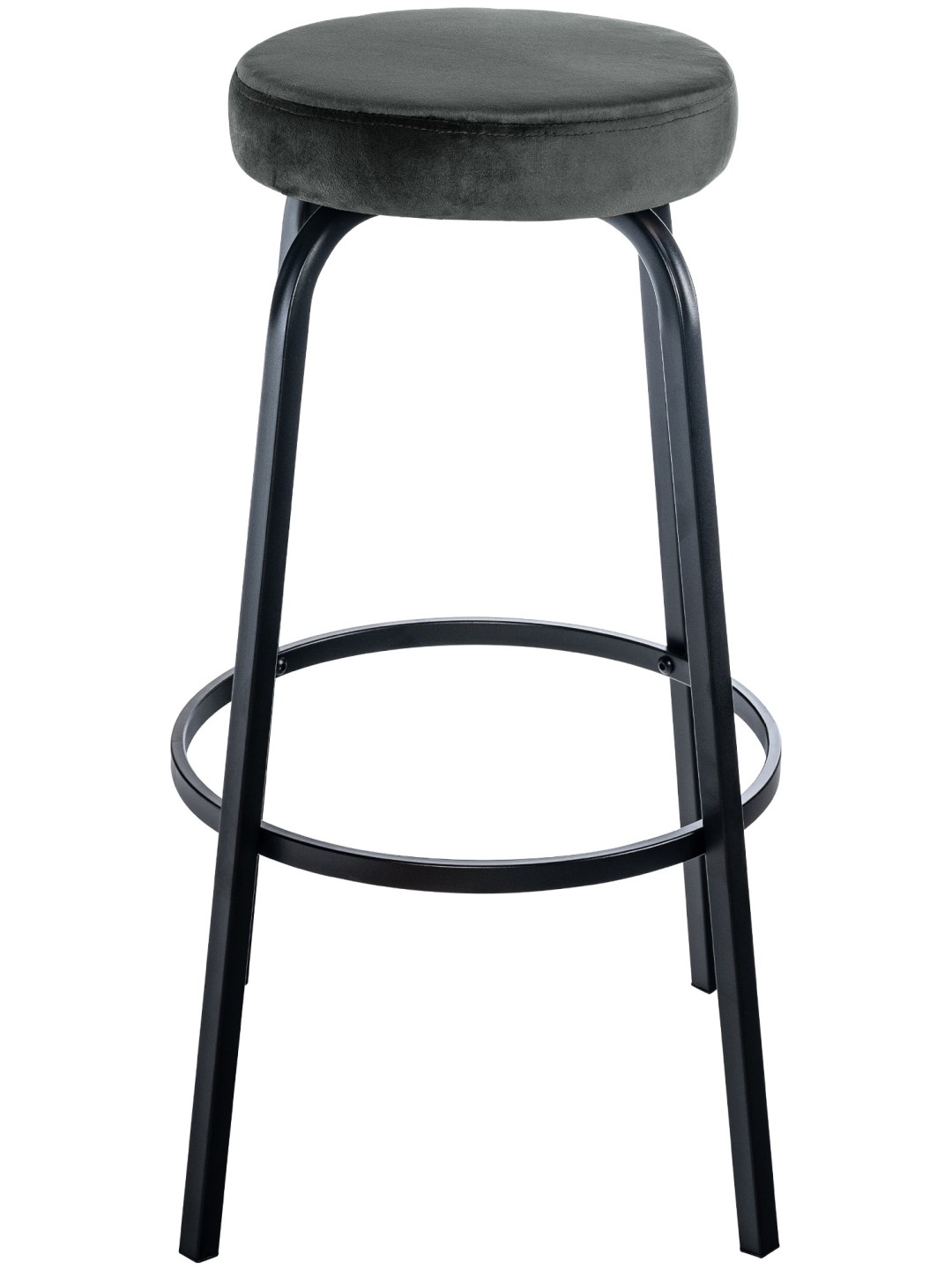 Tabouret de bar Kamari velours, gris foncé