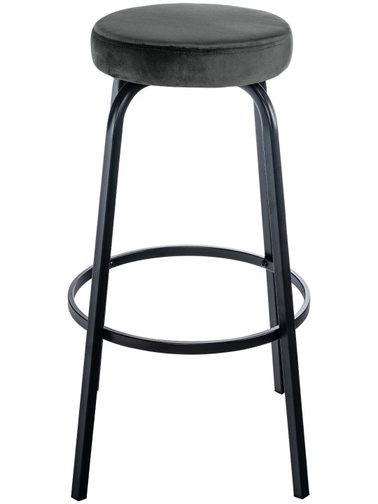 Tabouret de bar Kamari velours, gris foncé