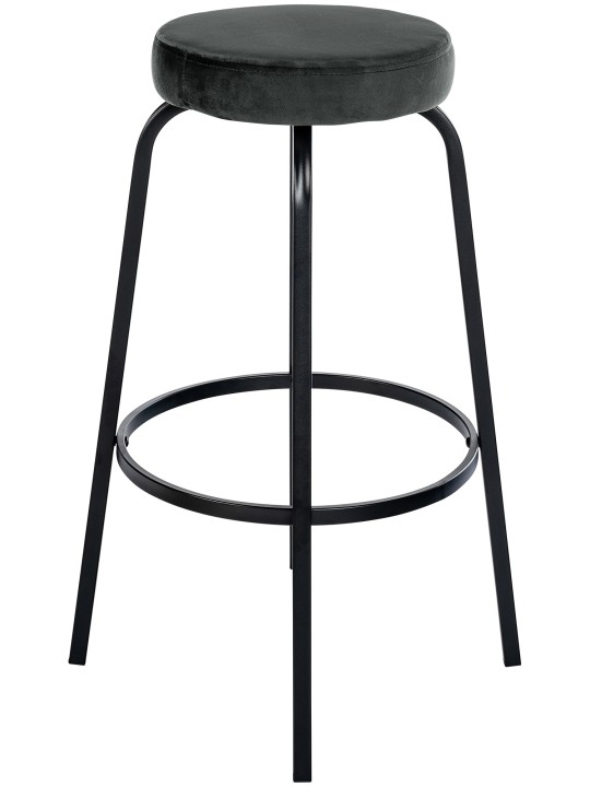 Tabouret de bar Kamari velours, gris foncé