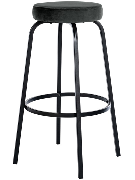 Tabouret de bar Kamari velours, gris foncé