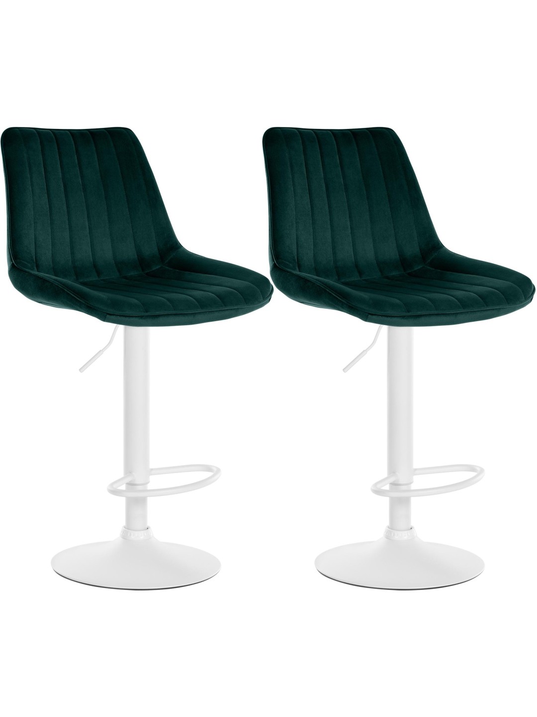 Lot de 2 tabourets de bar Toni velours, vert
