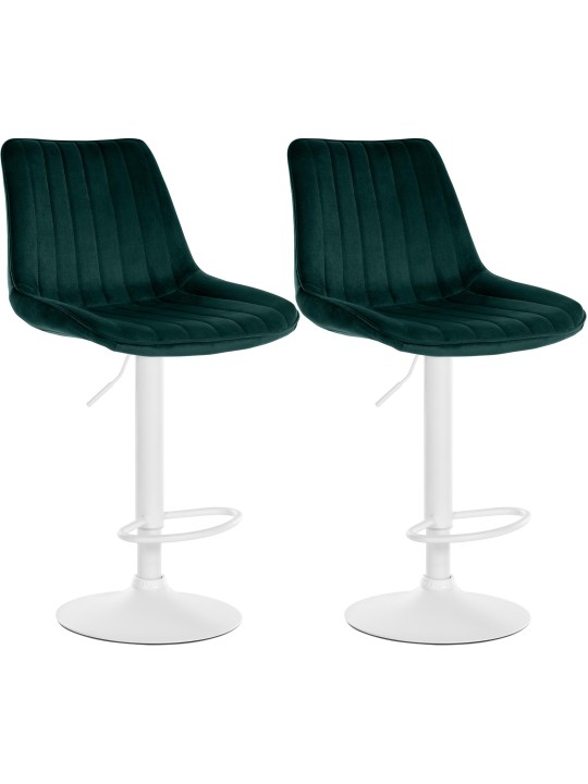 Lot de 2 tabourets de bar Toni velours, vert