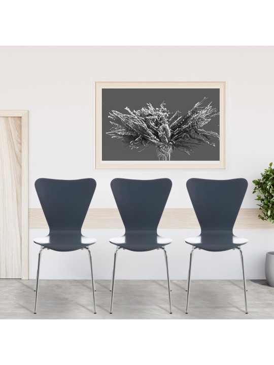 Lot de 4 chaises visiteurs Calisto, gris