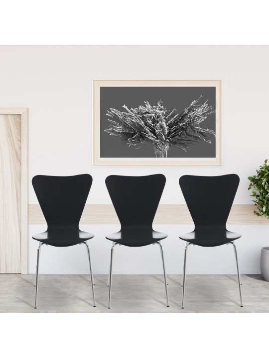 Lot de 4 chaises visiteurs Calisto, noir Lot de 4 chaises visiteurs Calisto, noir