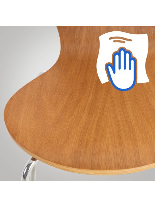 Lot de 4 chaises visiteurs Calisto, chêne Lot de 4 chaises visiteurs Calisto, chêne