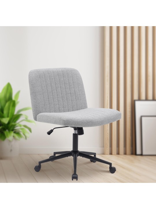 Chaise de bureau tissu Kingman, gris clair