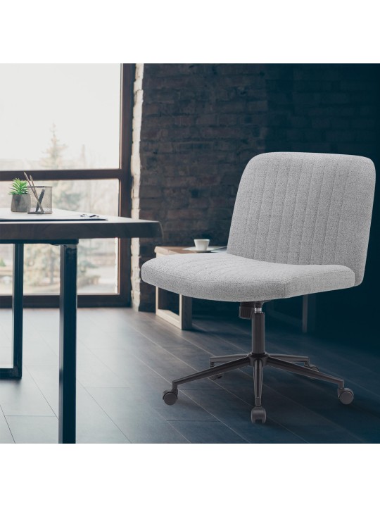 Chaise de bureau tissu Kingman, gris clair