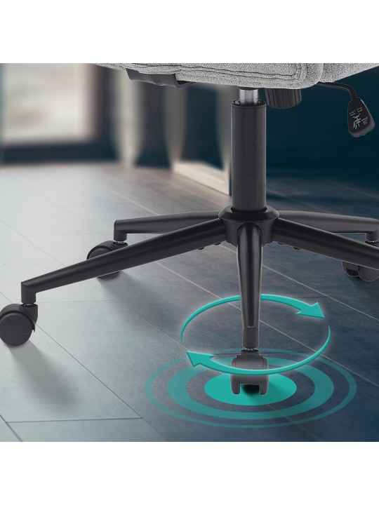 Chaise de bureau tissu Kingman, gris clair