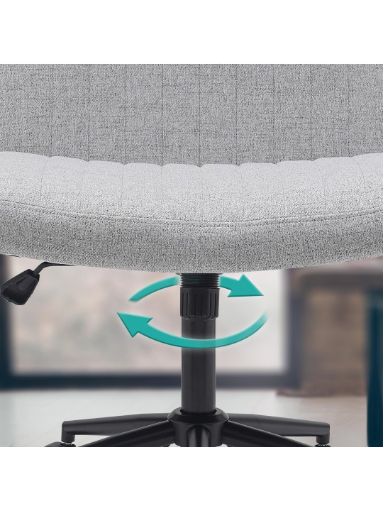 Chaise de bureau tissu Kingman, gris clair