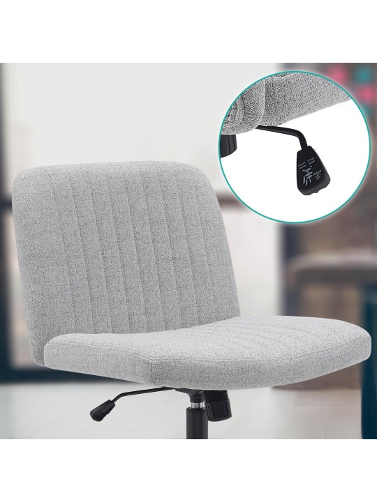 Chaise de bureau tissu Kingman, gris clair