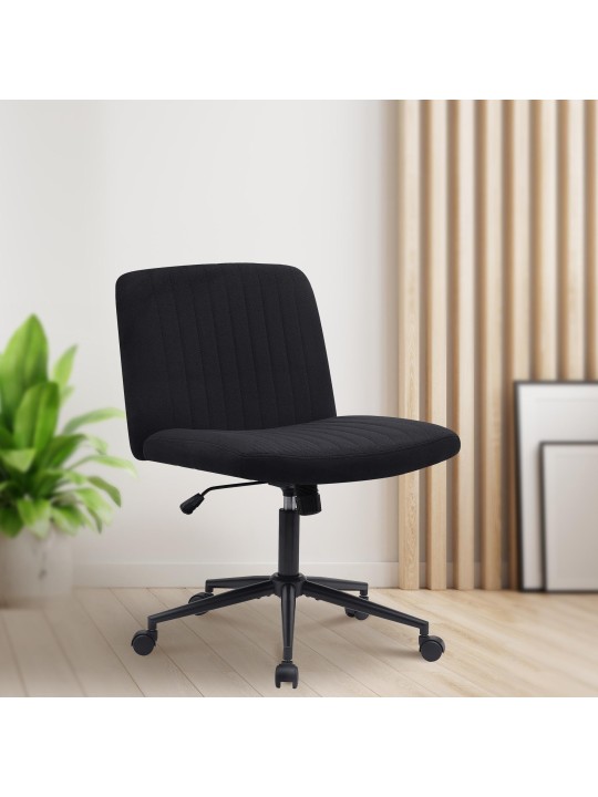 Chaise de bureau tissu Kingman, noir