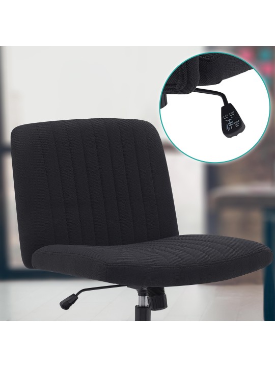 Chaise de bureau tissu Kingman, noir