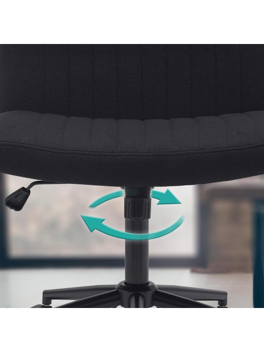 Chaise de bureau tissu Kingman, noir