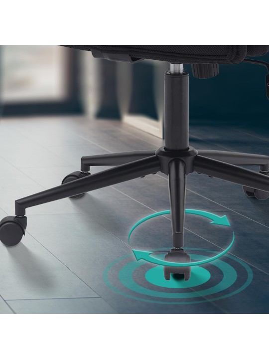 Chaise de bureau tissu Kingman, noir