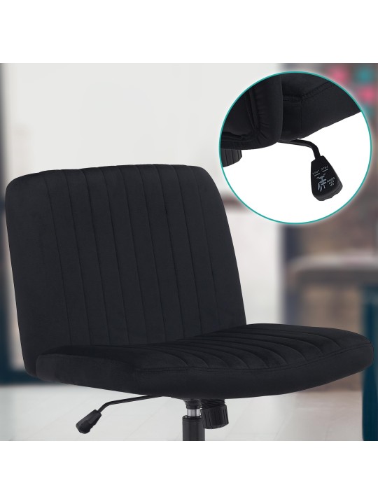 Chaise de bureau Kingman velours, noir Chaise de bureau Kingman velours, noir