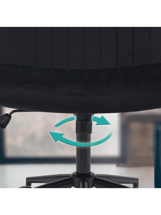 Chaise de bureau Kingman velours, noir Chaise de bureau Kingman velours, noir