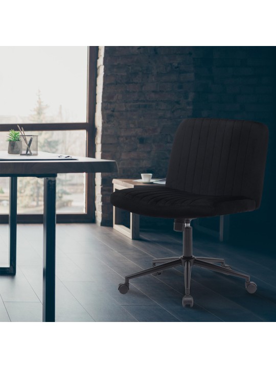 Chaise de bureau Kingman velours, noir Chaise de bureau Kingman velours, noir