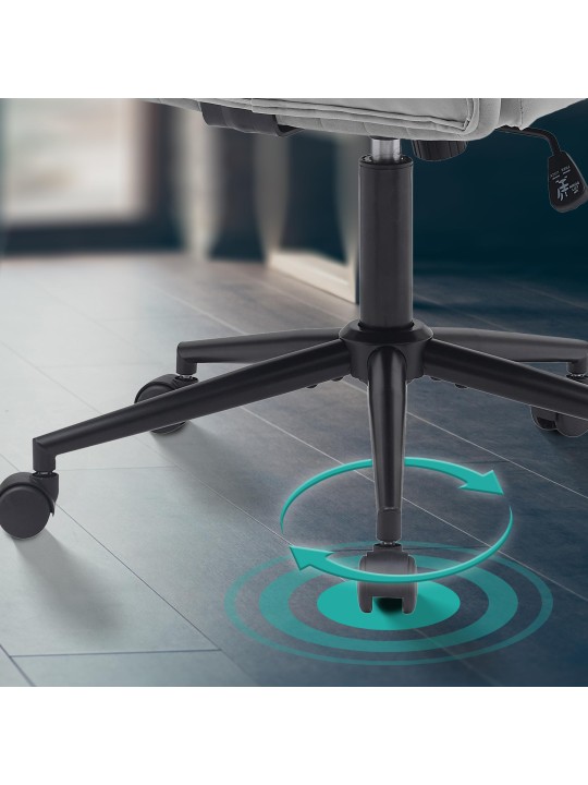 Chaise de bureau Kingman velours, gris clair