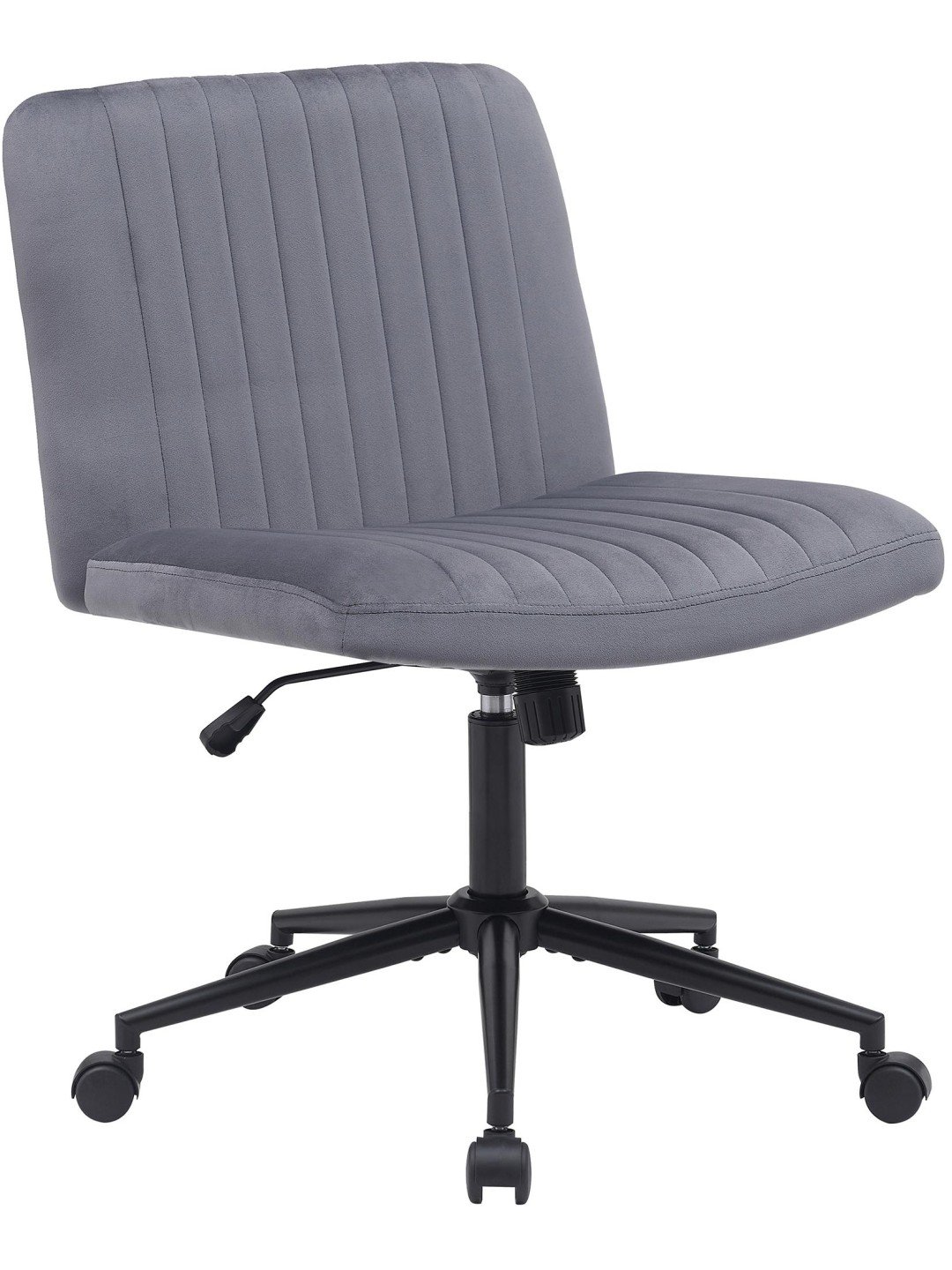 Chaise de bureau Kingman velours, gris foncé