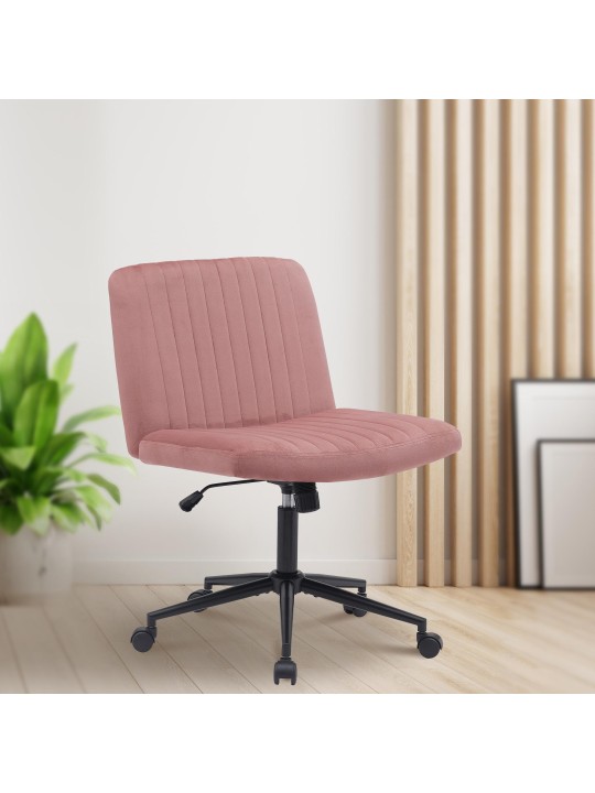 Chaise de bureau Kingman velours, rose