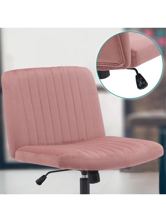 Chaise de bureau Kingman velours, rose
