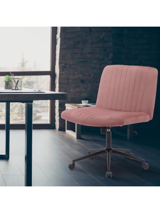 Chaise de bureau Kingman velours, rose