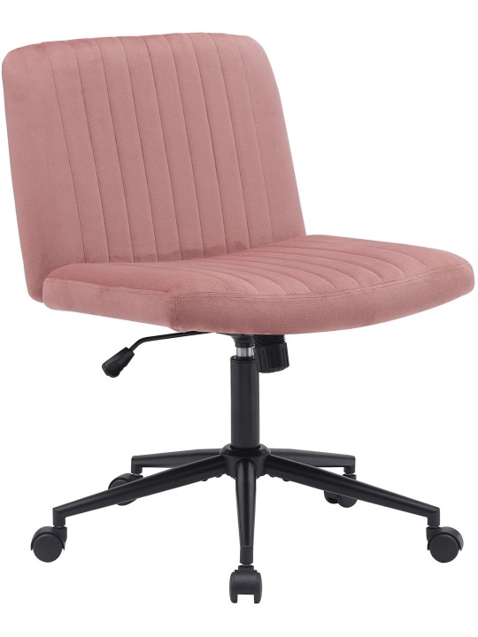 Chaise de bureau Kingman velours, rose