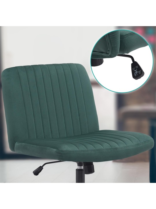 Chaise de bureau Kingman velours, vert