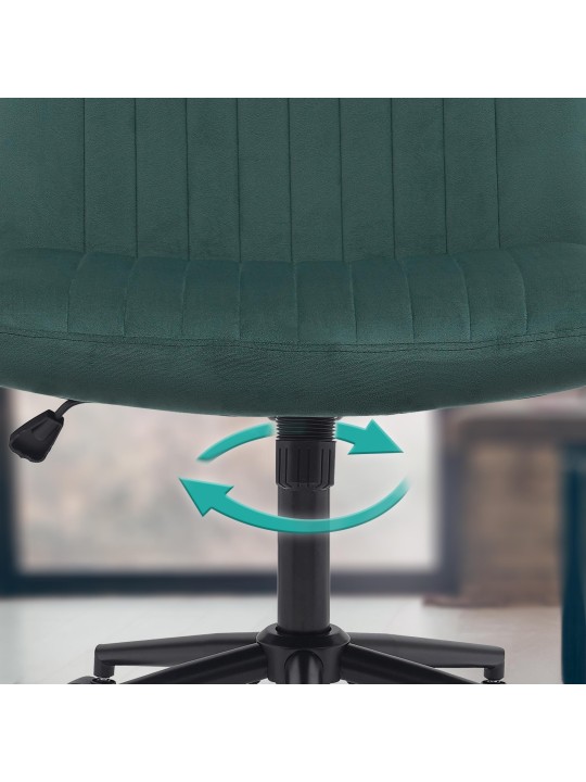 Chaise de bureau Kingman velours, vert