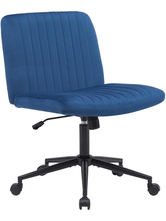 Chaise de bureau Kingman velours, bleu