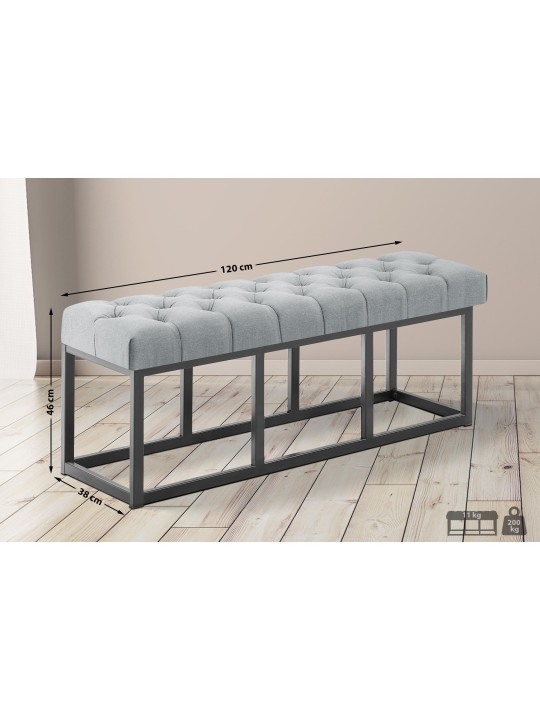 Banc Amun tissu B120, gris