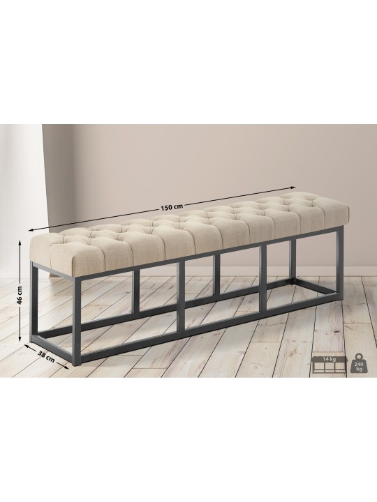 Banc Amun tissu B150, taupe