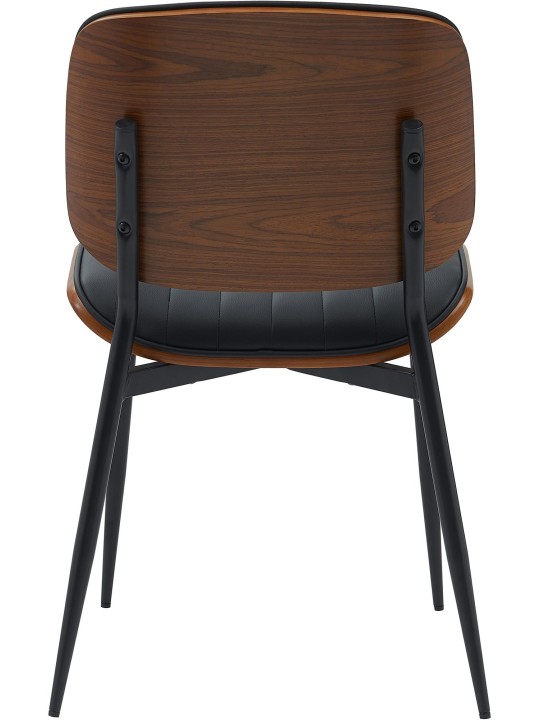 Chaise visiteur Tiffin simili cuir, noyer/noir