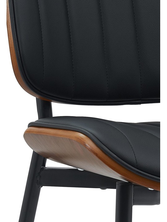 Chaise visiteur Tiffin simili cuir, noyer/noir