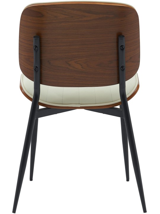 Chaise visiteur Tiffin simili cuir, noyer/crème