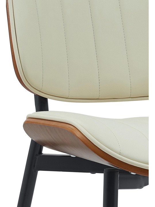 Chaise visiteur Tiffin simili cuir, noyer/crème