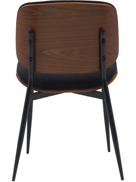 Chaise visiteur Tiffin tissu, noyer/noir