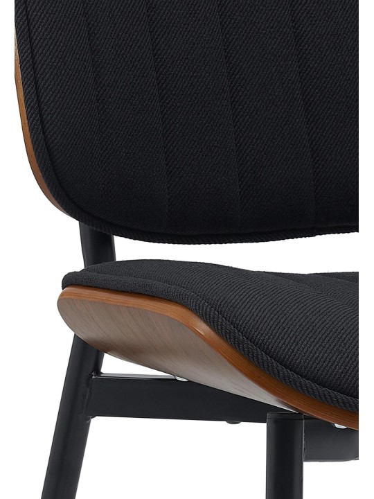 Chaise visiteur Tiffin tissu, noyer/noir