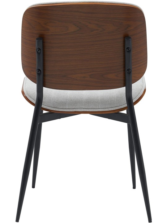 Chaise visiteur Tiffin tissu, noyer/crème