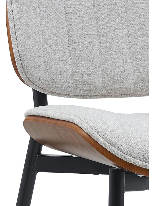 Chaise visiteur Tiffin tissu, noyer/crème