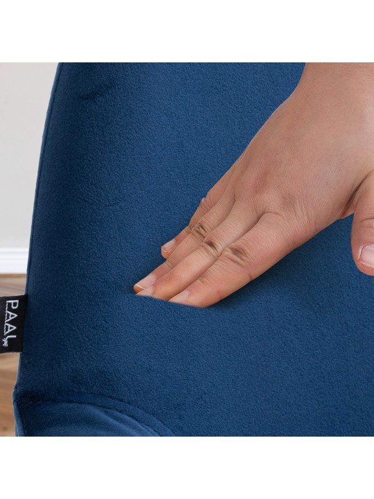 Tabouret de bar Braga velours chrome, bleu Tabouret de bar Braga velours chrome, bleu