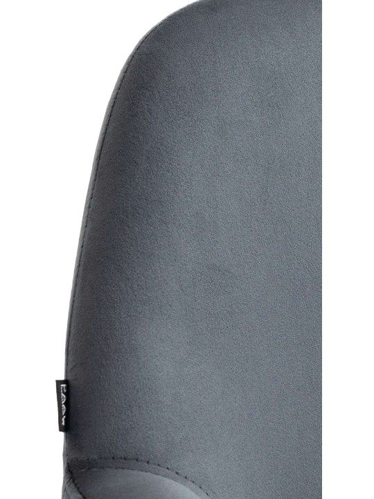 Tabouret de bar Braga velours chrome, gris foncé