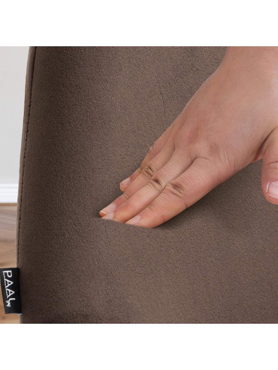 Tabouret de bar Braga velours chrome, brun Tabouret de bar Braga velours chrome, brun