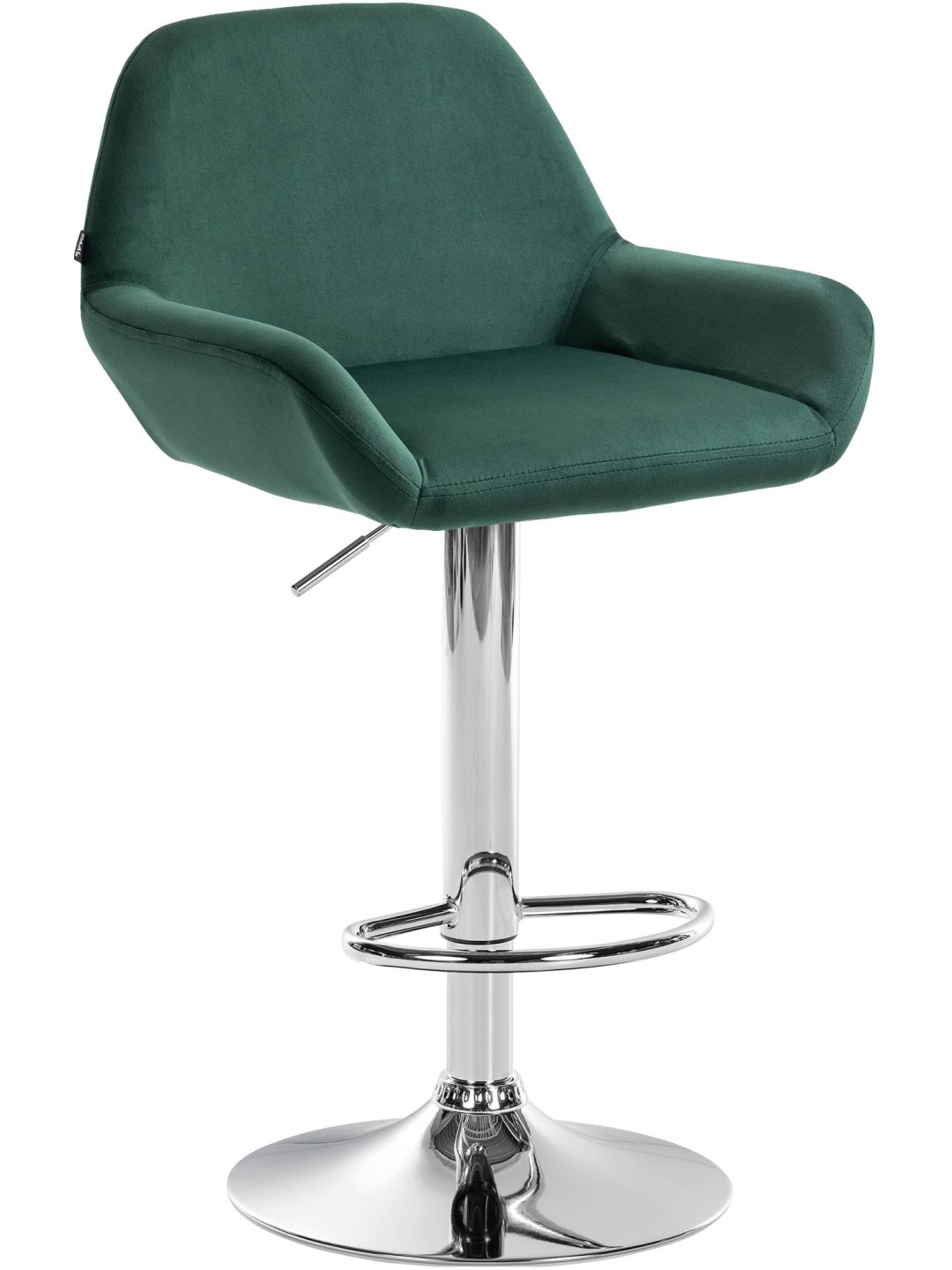 Tabouret de bar Braga velours chrome, vert foncé