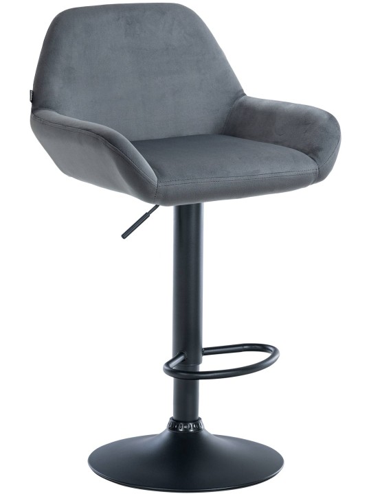 Tabouret de bar Braga velours, gris foncé